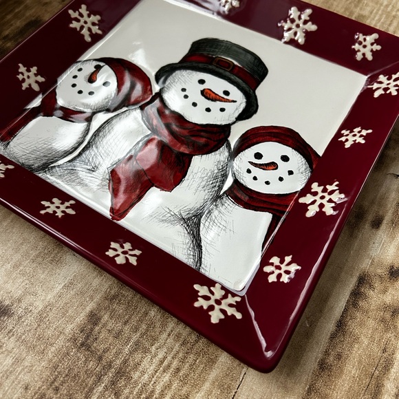 St Nicholas Square Yuletide Snowman Trio Plate - Picture 2 of 6
